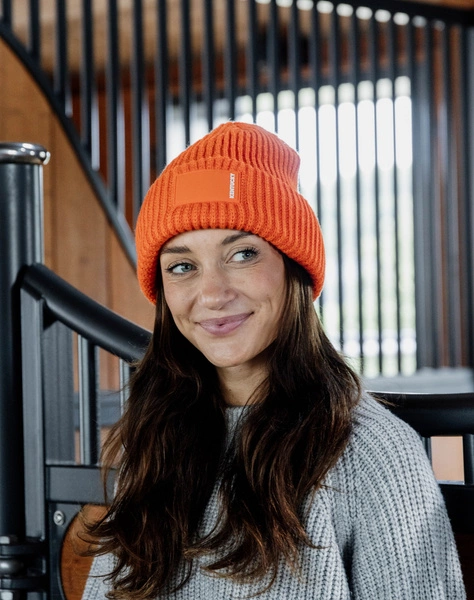 Czapka zimowa Kentucky Rubber Logo - pomarańczowa