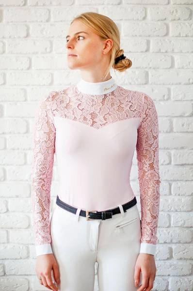 Koszula konkursowa Fleur de Lys Equestrian Cristall - różowa