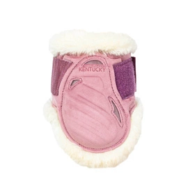 Kentucky Ochraniacze Vegan Sheepskin Young Horse Fetlock Velvet na zadnie nogi - różowe