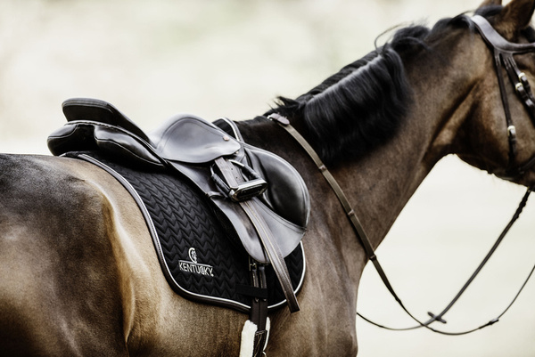 Kentucky czaprak Leather Fishbone - czarny