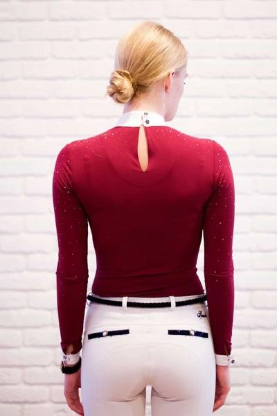 Koszula konkursowa Fleur de Lys Equestrian Holly - bordowa