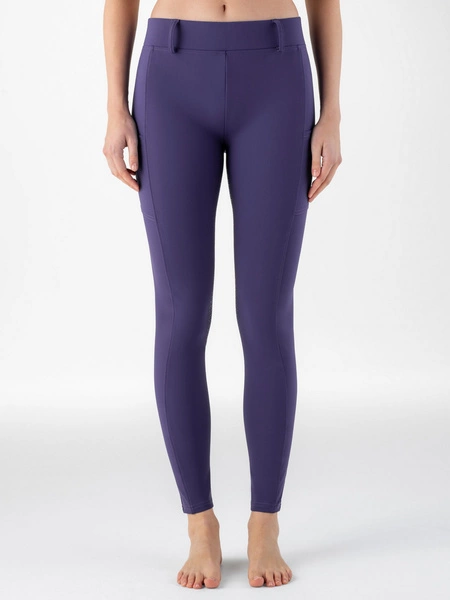Legginsy z wysokim stanem Equiline Steref - ciemny fiolet