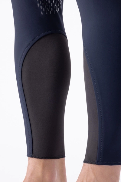 Męskie bryczesy Equiline Albertk lejem kolanowym X-Grip - granatowe