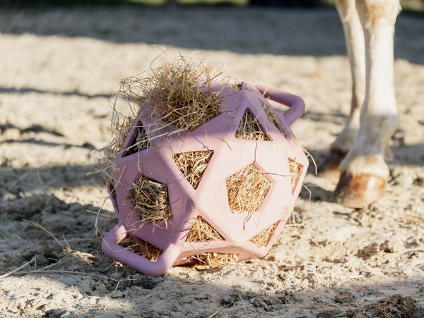 Kentucky elastyczna piłka na siano Relax Horse Play & Hay Ball - pudroworóżowa