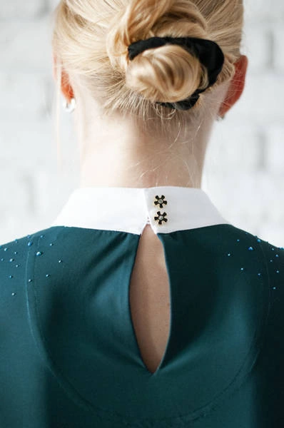 Koszula konkursowa Fleur de Lys Equestrian Holly - ciemna zieleń