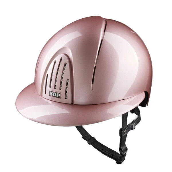 Kask KEP Smart POLO Polish Nova Pink - pudrowy róż z czarnymi paskami