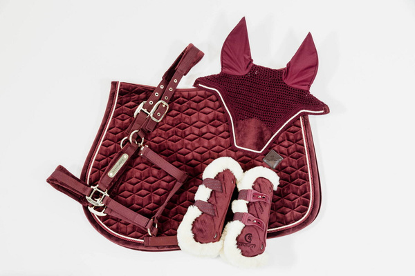 Kentucky Ochraniacze Bamboo Vegan Sheepskin Tendon Boots Elastic Velvet na przednie nogi - bordo
