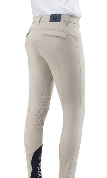 Męskie bryczesy Eqode by Equiline Davis z kolanowym lejem Q-Grip - beżowe