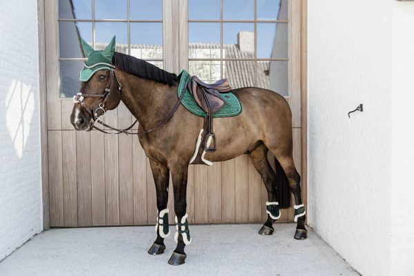 Kentucky Ochraniacze Vegan Sheepskin Young Horse Fetlock Velvet na zadnie nogi - ciemna zieleń