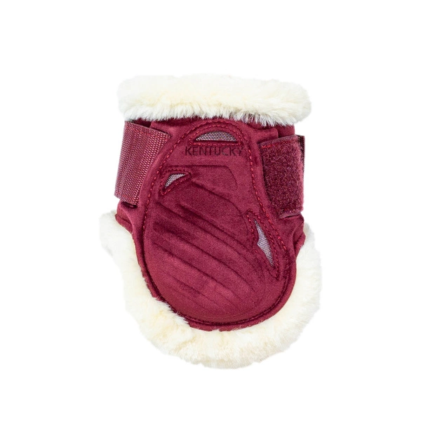 Kentucky Ochraniacze Vegan Sheepskin Young Horse Fetlock Velvet na zadnie nogi - bordowe