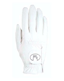 Rękawiczki ROECK-GRIP LISBOA z kryształkami Swarovskiego - białe
