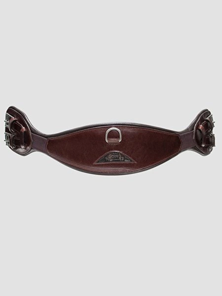 Anatomiczny popręg ujeżdżeniowy z elastyczną wstawką Equiline - brązowy