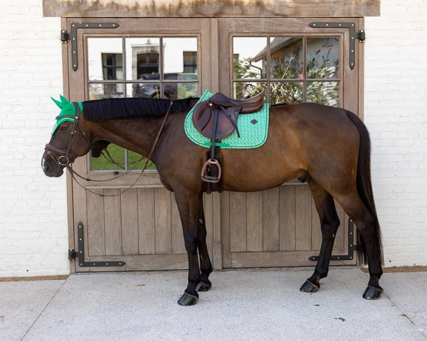 Kentucky czaprak Velvet Printing - zielony/biały