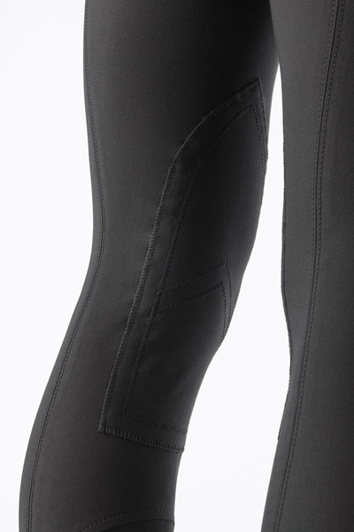 Męskie bryczesy Equiline Grafton z materiałowym lejem kolanowym - czarne