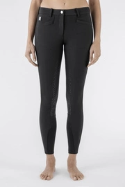 Damskie bryczesy Equiline Cedar z pełnym lejem - czarne