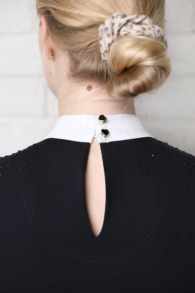 Koszula konkursowa Fleur de Lys Equestrian Holly Short - czarna