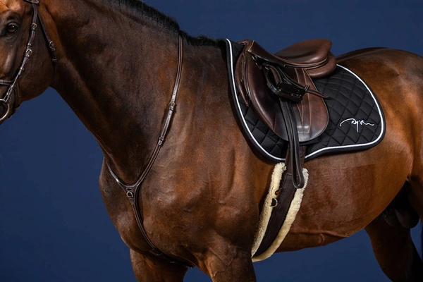 Skórzany napierśnik Dy'on Yoke US Jumping - brązowy