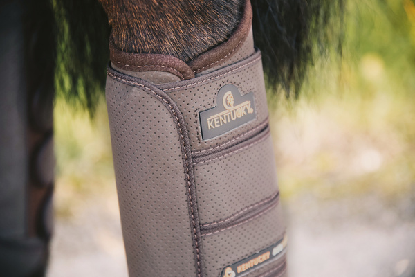 Kentucky ochraniacze na zadnie nogi Eventing Air Tech - brązowe