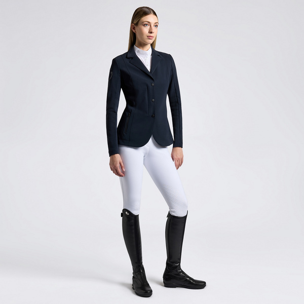 Damski frak Cavalleria Toscana Revo Perforated Light Tech Knit Zip Riding GGD040 - granatowy