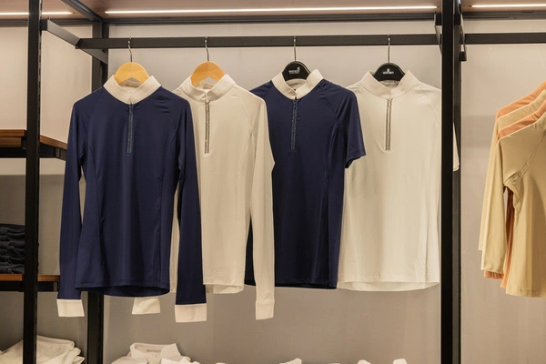 Damska koszula konkursowa z długim rękawem Kentucky Classic with Glitter Zipper - granatowa