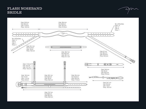 Ogłowie Dy'on D Collection Flash Noseband - brązowe
