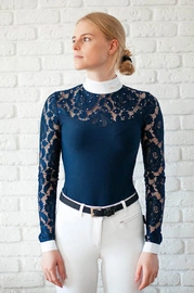 Koszula konkursowa Fleur de Lys Equestrian Cristall - granatowa