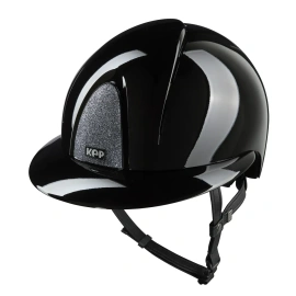Kask KEP Smart NOVA POLO Polish Star Silver - czarny z czarnymi paskami
