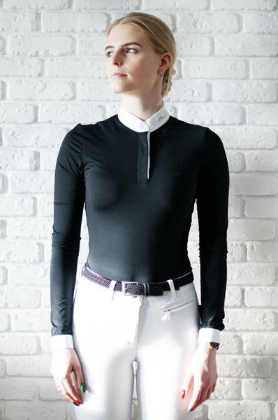 Koszula konkursowa Fleur de Lys Equestrian Edelweiss - czarna