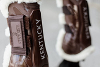 Kentucky ochraniacze Vegan Sheepskin Tendon Velcro - brązowe