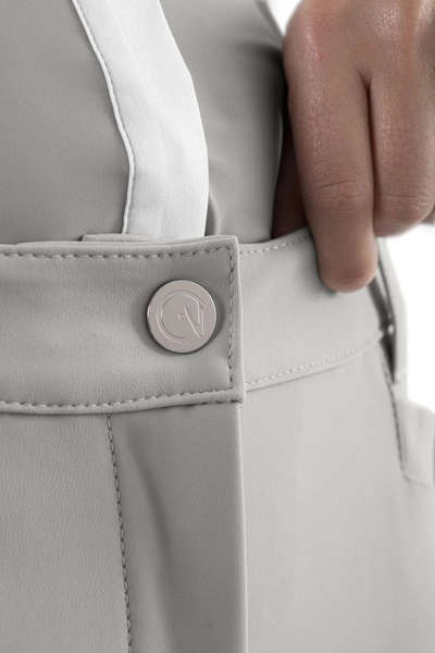 Damskie bryczesy Ego7 EJ z kolanowym lejem - jasnoszare