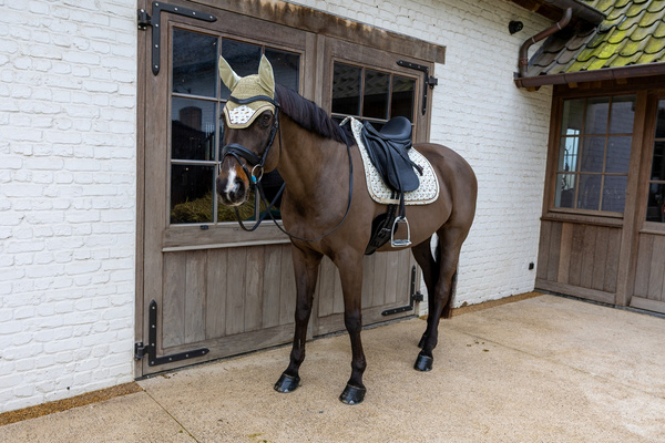 Nauszniki Kentucky Wellington Velvet Horse Printing- beżowe