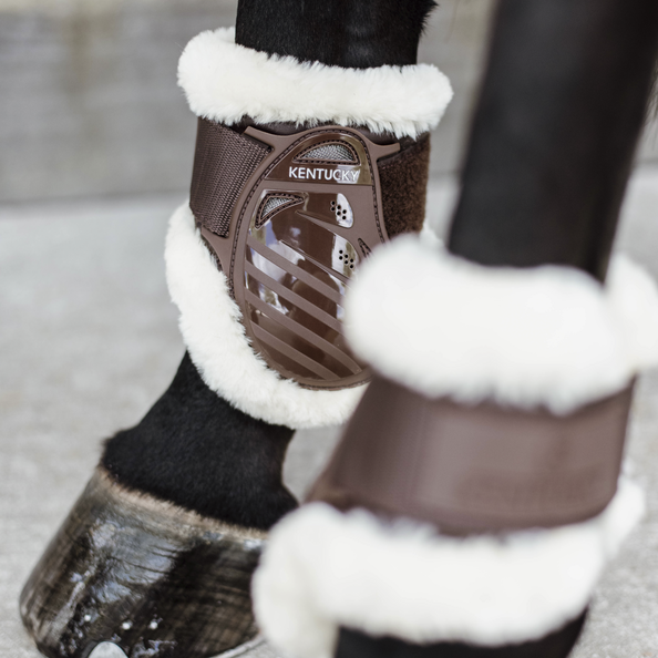 Kentucky Vegan Sheepskin Young Horse Fetlock na zadnie nogi - brązowe