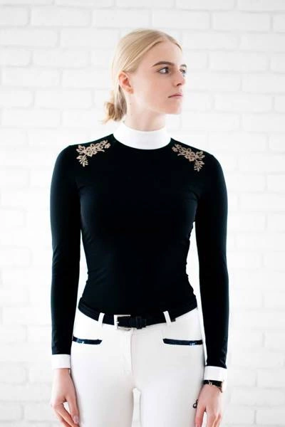 Koszula konkursowa Fleur de Lys Equestrian Ruby - czarna