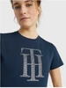 T-shirt Tommy Hilfiger Strass - granatowy