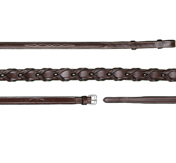 Plecione skórzane wodze 5/8'' Dy'on US Hunter - czarne