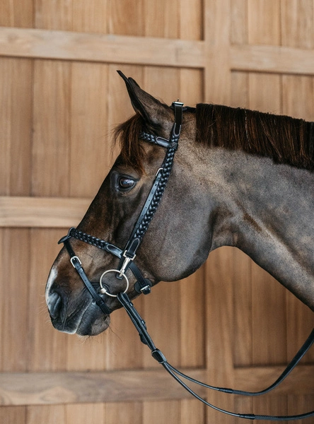 Ogłowie Dy'on Working Plaited z haczykami - czarne
