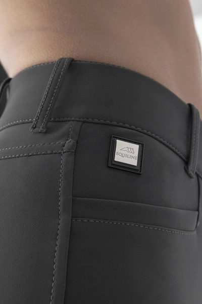Damskie bryczesy Equiline Adellek z wysokim stanem i pełnym lejem X-Grip - szare