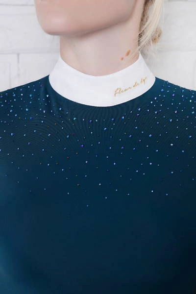 Koszula konkursowa Fleur de Lys Equestrian Holly Short - ciemno zielona