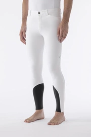 Męskie bryczesy Equiline Willow lej kolanowy X-Grip - białe
