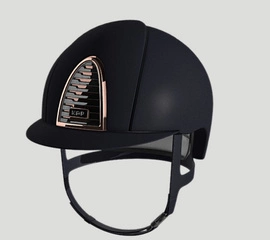 Kask KEP Cromo 2.0 Matt with Rose Gold Mirrors and Crystals - granatowy z granatowymi paskami