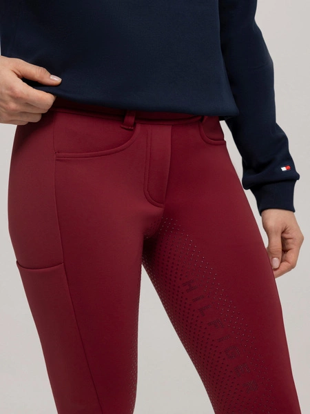 Ocieplane legginsy Tommy Hilfiger Vermont - burgundowe
