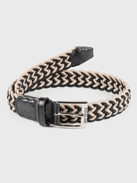 Pasek Equiline Cumiec - czarno-beżowy