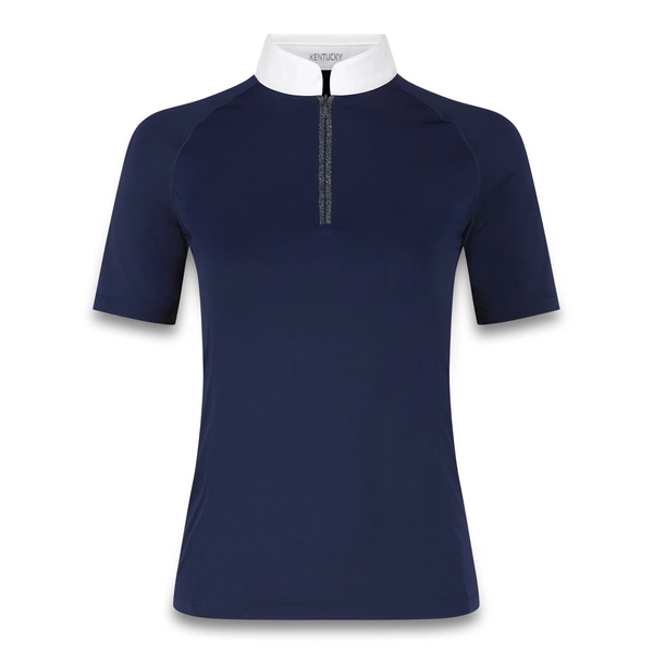 Damska koszula konkursowa z krótkim rękawem Kentucky Classic with Glitter Zipper - granatowa