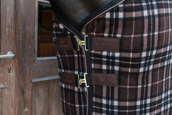 Kentucky derka polarowa Heavy w brązową kratę