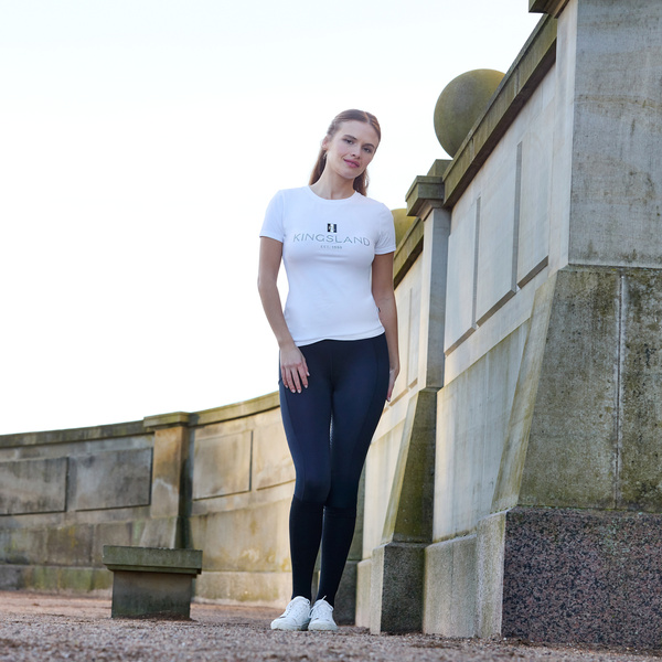 Damska koszulka treningowa Kingsland Classic Ladies Logo T-shirt - biała