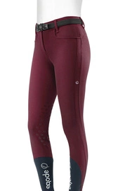 Damskie bryczesy Eqode by Equiline Delma z lejem kolanowym Q-Grip - wiśniowe