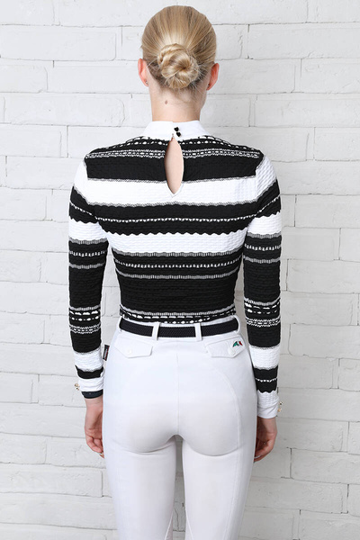 Koszula konkursowa Fleur de Lys Equestrian Chamomile - czarna
