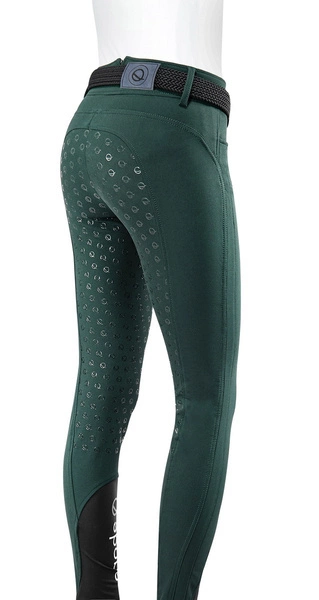 Bryczesy z wysokim stanem Eqode by Equiline Darcey z pełnym lejem Q-Grip - ciemna zieleń