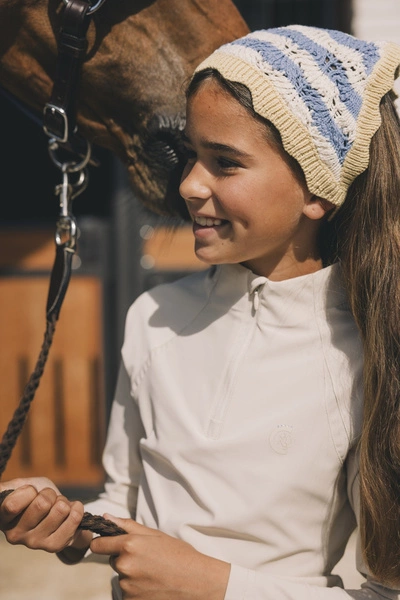 Dziewczęca koszula treningowa Kentucky Madrid z długim rękawem - beżowa