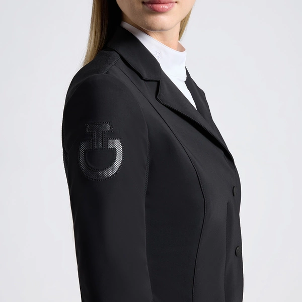 Damski frak R-EVO Light Tech Knit Zip Cavalleria Toscana GGD037 - czarny